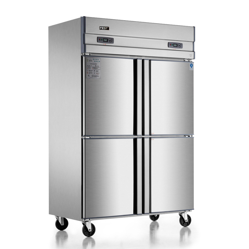 fest四门冰箱四门冷柜冰柜商用双机双温立式冷藏冷冻暗管铜管冰箱