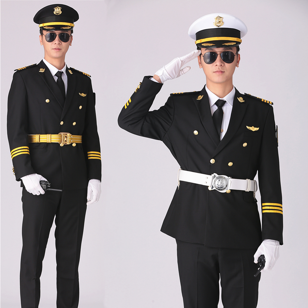 新款物业保安套装形象黑色双排扣礼宾西装安保岗位秋冬外套工作服