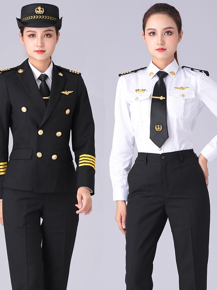 WOMENS CRUISE YACHT CAPTAIN UNIFORM CREW BLACK BLAZER NAUTICAL SHIP WORK CLOTHES PERSONALITY WOMENS SUIT
