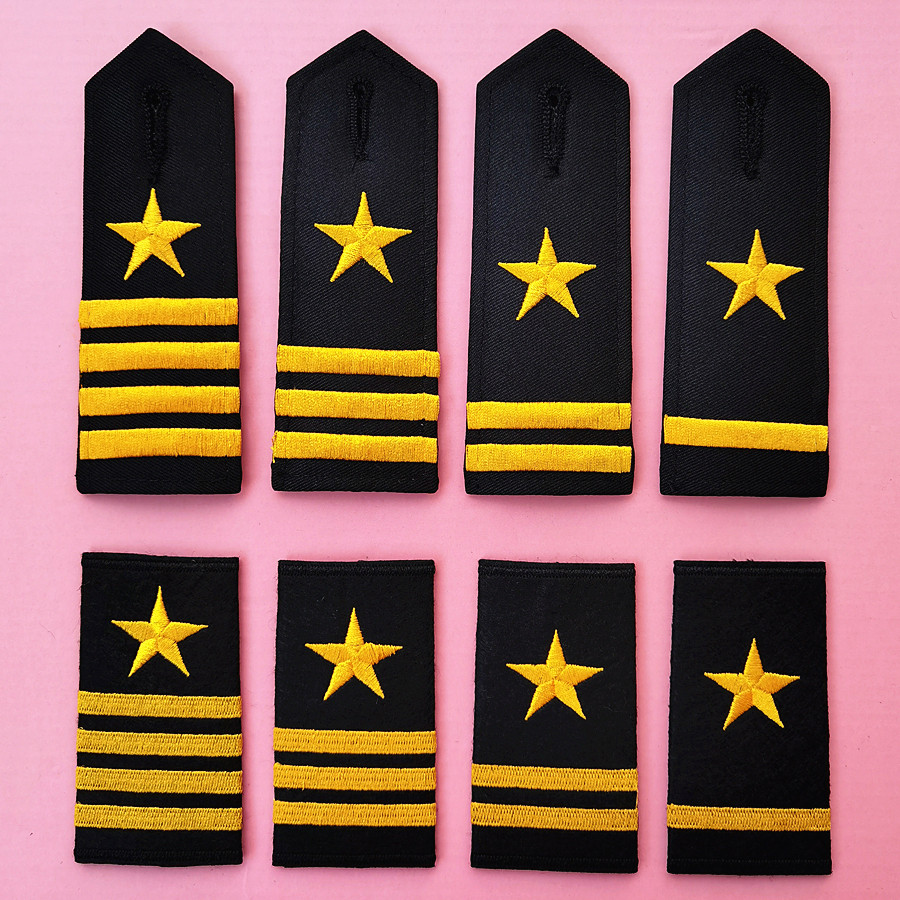 新款五角星物业形象岗男保安弧型硬肩章酒店安保套式绣花个性简章