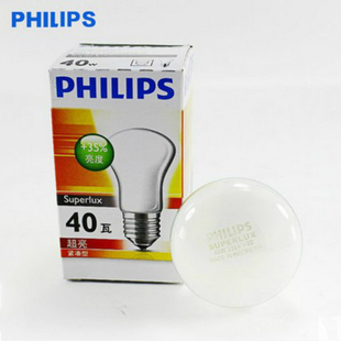 飞利浦泡25W40w60瓦E27大螺口蘑菇炽灯炮钨丝灯老式护眼读书写字