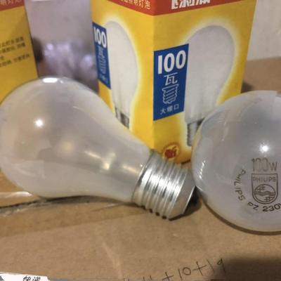 飞利浦钨丝灯泡e27大螺口大灯泡100w摄影灯泡护眼看书梨形黄光灯