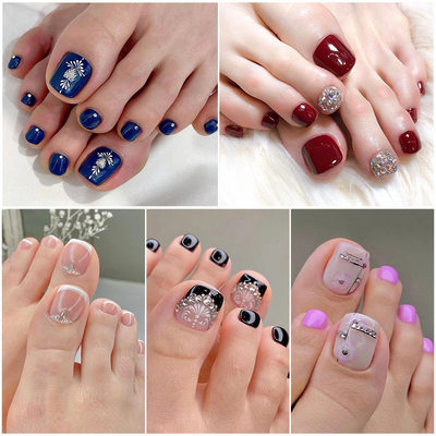 穿戴甲甲片水钻脚甲钻款合集美甲片成品假指甲press on nails