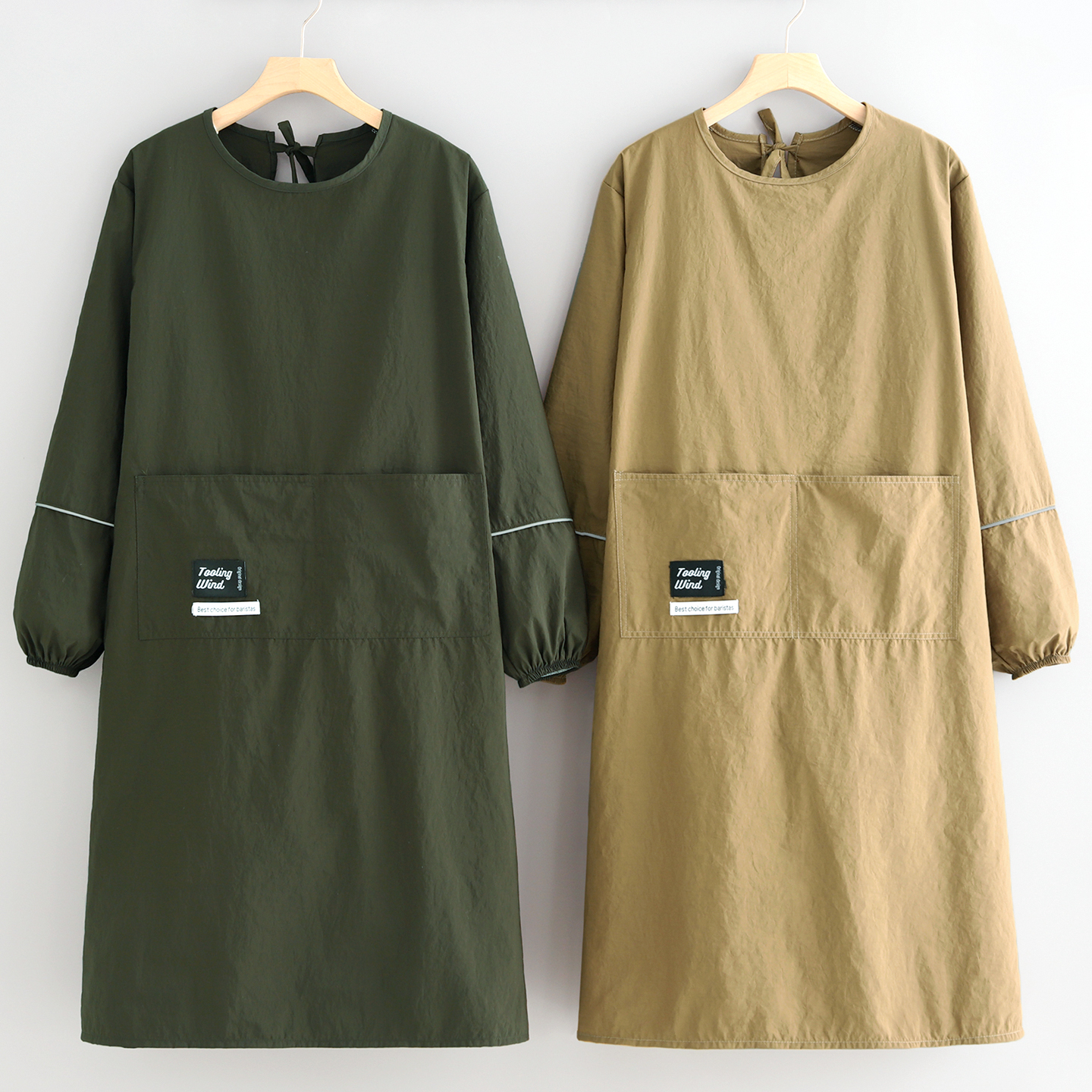 加长加大防泼水长袖罩衣防污耐脏