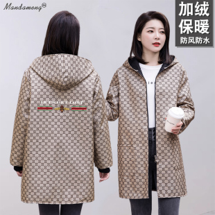 加绒正穿工作服防污保暖长袖 围裙家用厨房耐脏罩衣女定制 新款 冬季