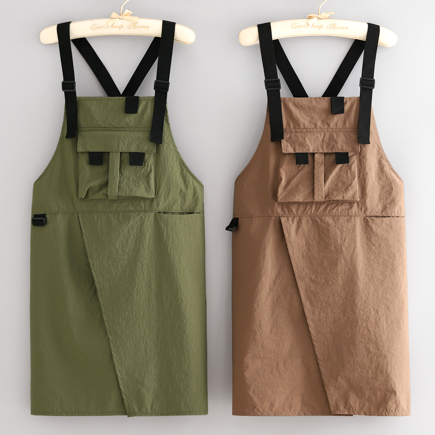 时尚防泼水工装围裙餐饮酒店服务员美容美发专用女工作服厨房围腰