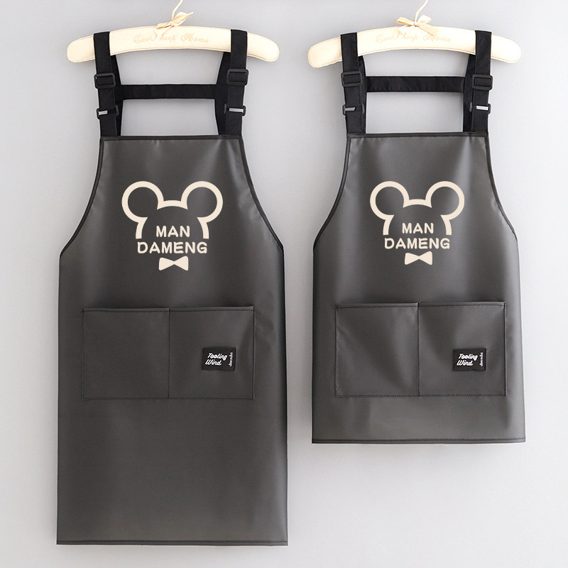 免洗卡通围裙厨房做饭家用TPU围腰印字水产餐饮饭店工作服男女款