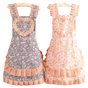 时尚韩版小清新防污耐磨围裙美甲奶茶店上班做饭家用厨房工作服女