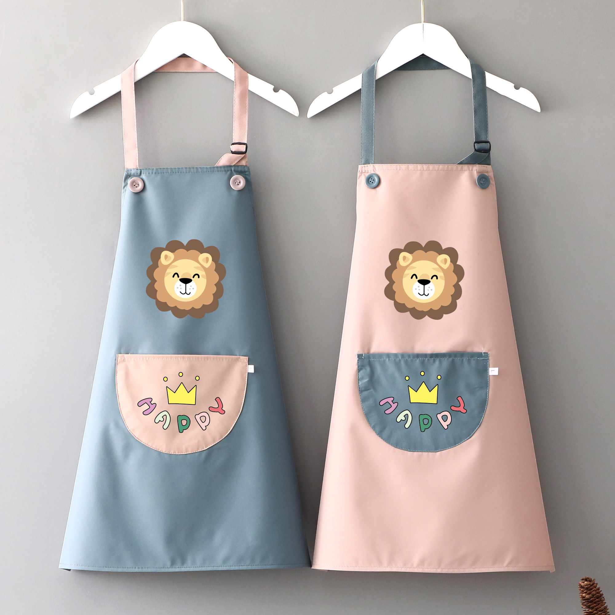 儿童防水防油围裙男女宝宝吃饭画画衣定制logo印字幼儿园中大童夏