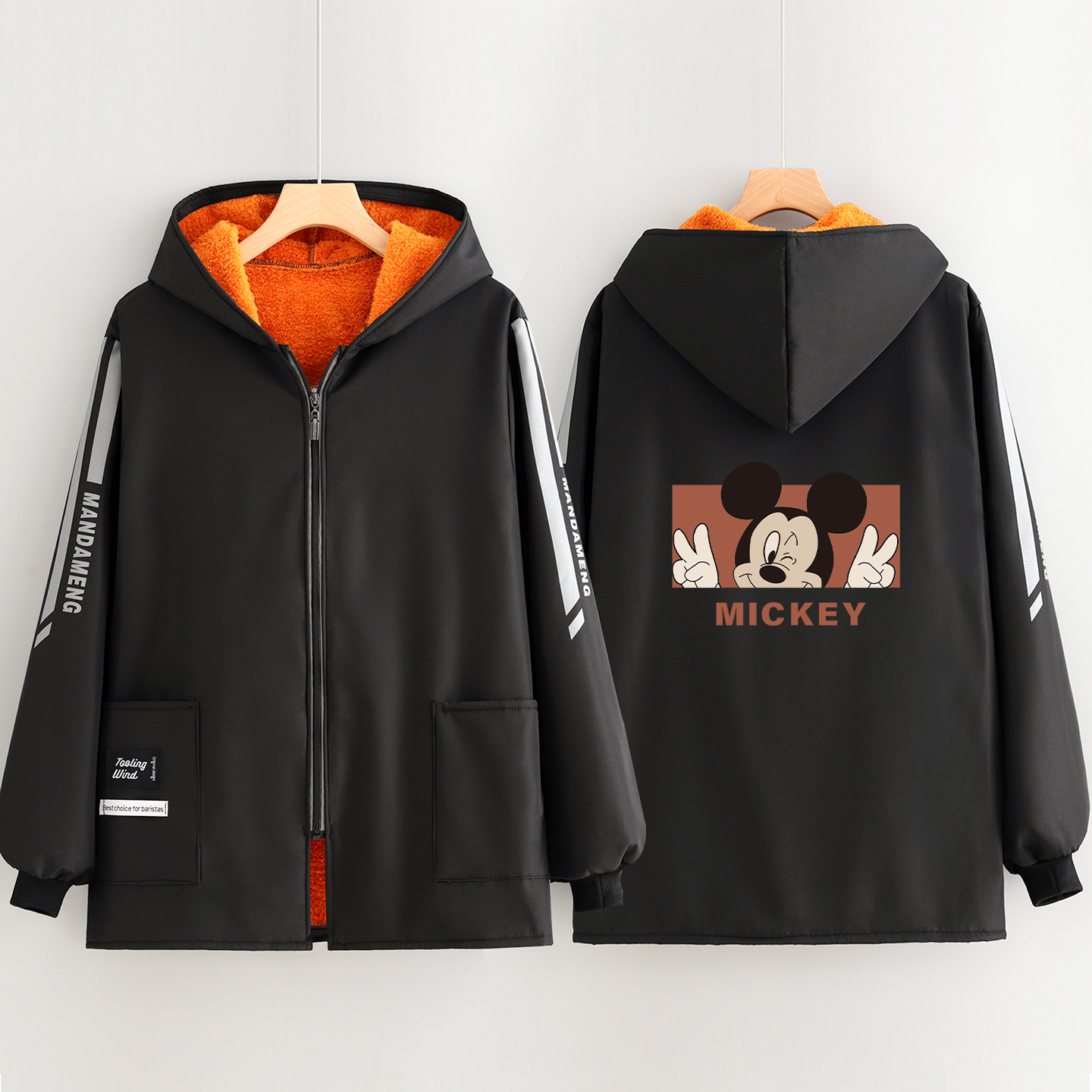 冬季防污保暖外套加绒加厚长袖