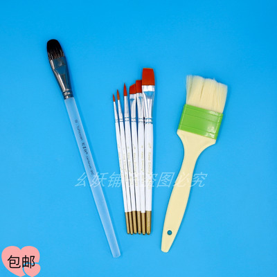 卡通包子馒头刷水刷造型笔水粉毛面食尼龙套装卡通6水彩画白杆支