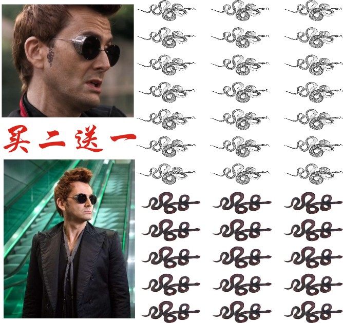 好兆头 克劳利纹身贴 老蛇同款 立体性感男女防水持久定制 包邮