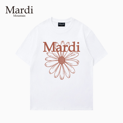 Mardi Mountain韩国授权正品 小雏菊 古陶棕 宽松纯棉短袖女t恤