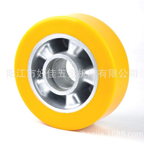 工厂产品160X50X60mm铝芯聚氨酯（PU）厚胶双轴承欧洲款脚轮