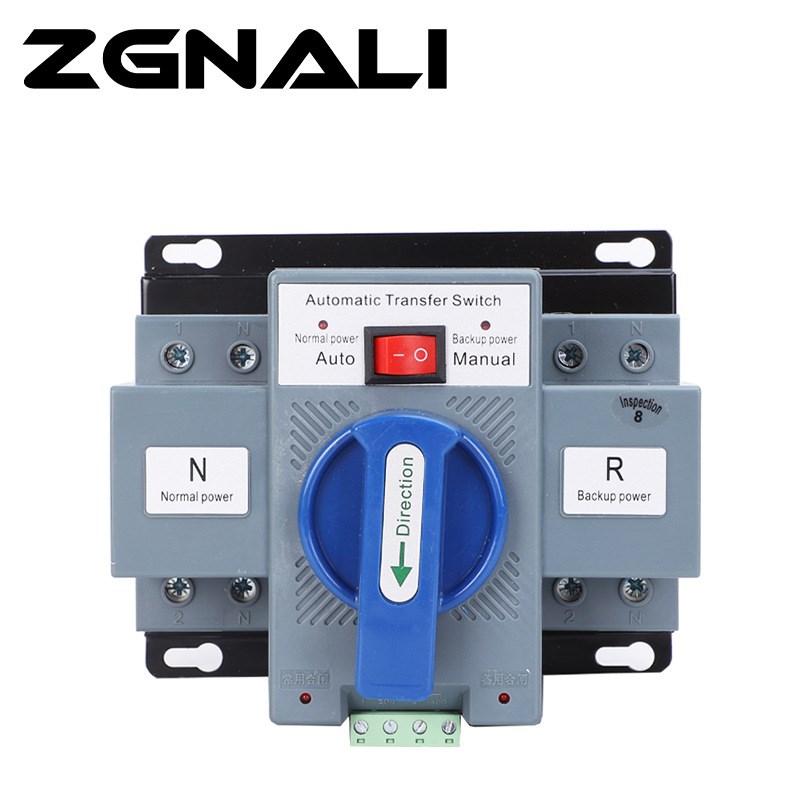 110V双电源自动转换开关2P 3P 4P 63A ATS CB级迷你型50/60HZ
