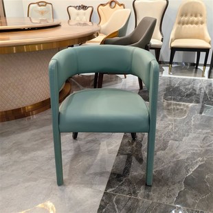 售楼处会谈椅酒店餐椅意式极简实木皮餐椅餐厅咖啡厅大堂吧台椅