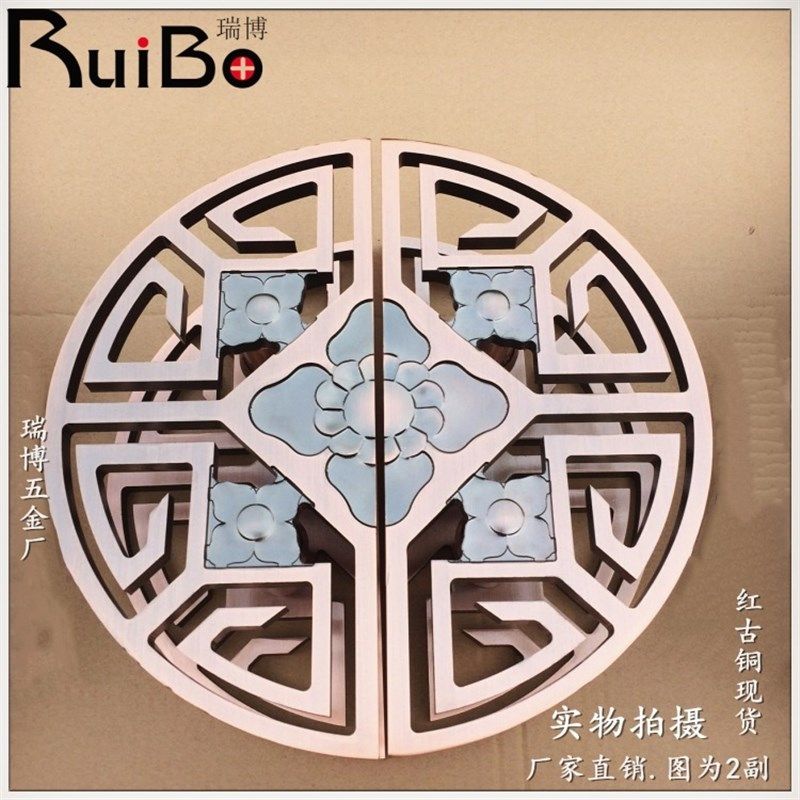 中式仿古半圆祥云木门拉手 玻璃门大拉手欧式圆形古铜大门把手