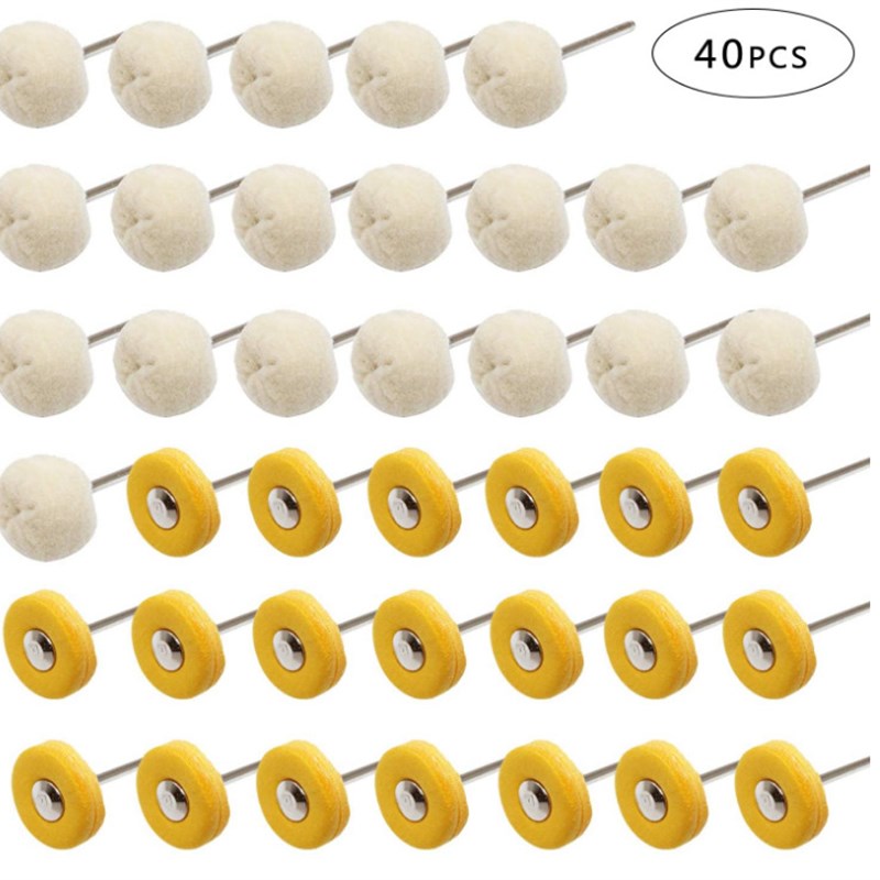 40PC抛光打磨布轮羊毛轮 旋转钻工具 配件手表 珠宝抛光缓冲套件