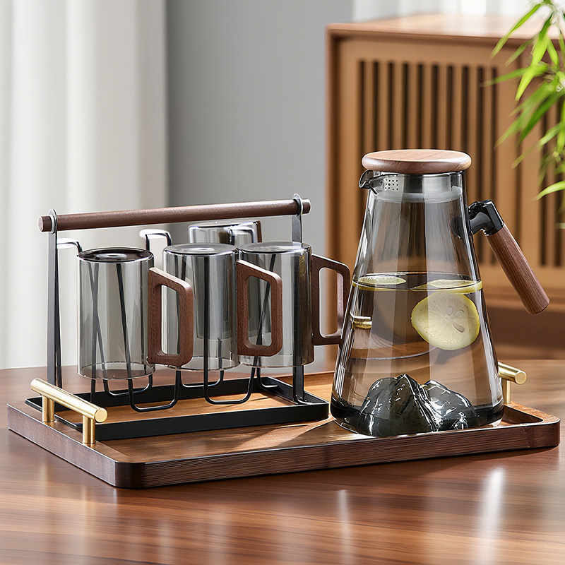 冷水壶玻璃家用耐高温凉白开 水壶杯子大容量套装花果茶泡茶壶