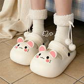 女士舒适软萌玛丽珍包头半拖鞋 可爱小老鼠防滑厚底夏eva沙滩凉鞋