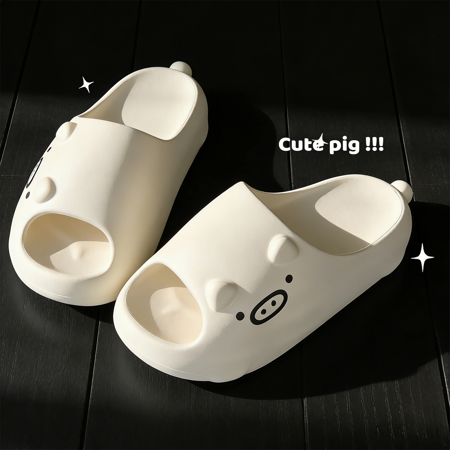 网红软底少女心可爱黑白小猪一字拖鞋EVA抗菌休闲男女防滑凉拖夏,居家布艺,居家凉拖/凉鞋,淘宝优惠券,粉丝福利购,淘宝优惠卷