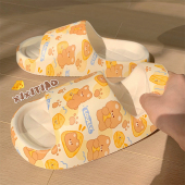 女夏趣味软萌可爱奶酪小熊居家凉拖鞋 踩屎感休闲防滑EVA软底拖鞋