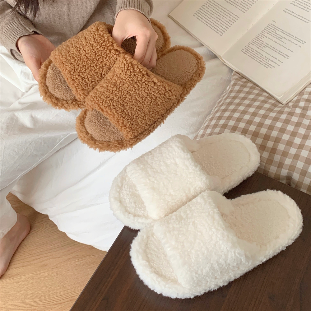 秋冬新款棉拖鞋女居家防滑平底