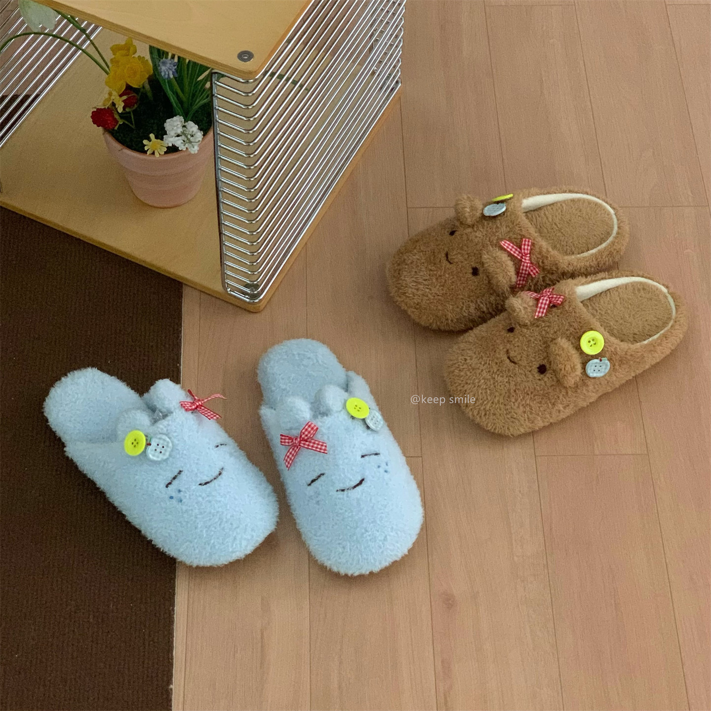 少女心女士日系卡通软底棉拖鞋秋冬可爱居家防滑休闲静音地板拖鞋