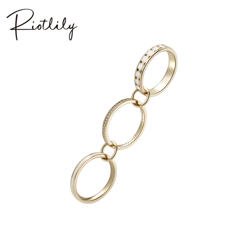 Riotlily艾特里里Rosa简约组合雅酷宽版戒指小众设计圣诞送女友