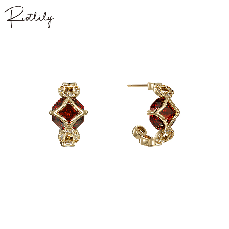 Riotlily/艾特里里金钱豹新年系列耳环优雅女友礼物小众高级感