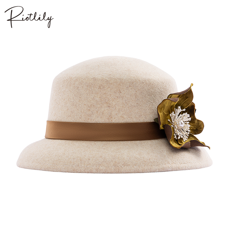 Riotlily/艾特里里拾光花序系列帽子经典送女友礼物绵羊毛冬季女