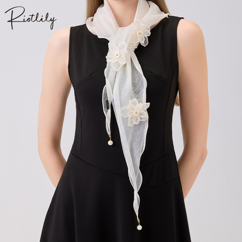 Riotlily/艾特里里蕾丝缀梦系列丝巾优雅送女友圣诞礼物