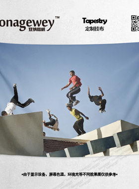 Parkour城市疾走跑酷极限运动写真周边门帘装饰背景墙布海报挂布