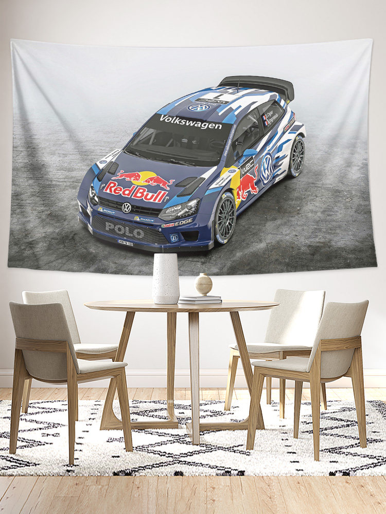 폭스바겐 폴로 작은 강철 대포 수정 된 자동차 정서 주변 상점 장식 그림 배경 벽 천 포스터 교수형 천 태피스트리