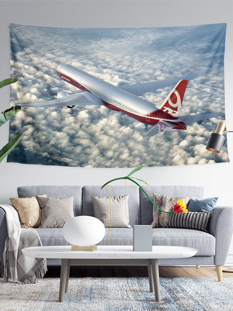보잉 보잉 777 대형 항공기 주변 여행 B&B 호텔 장식 포스터 배경 벽 천 태피스트리 교수형 천