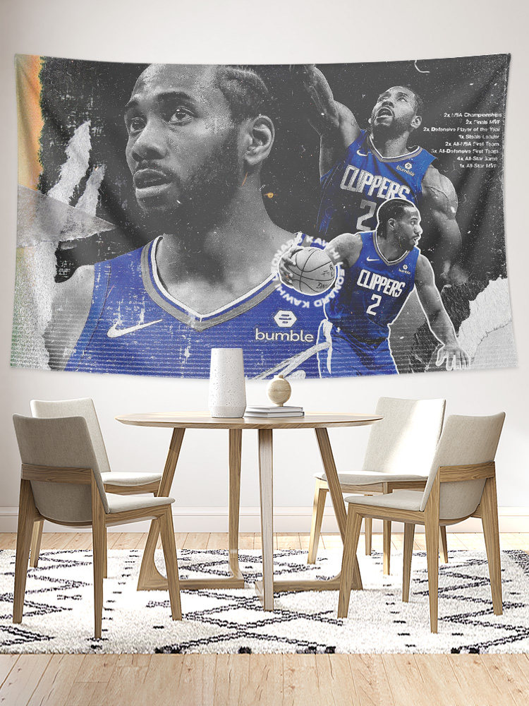 클리퍼스 농구 팀 LEONARD KAWHI 스타 같은 스타일 주변 벽 천으로 장식 배경 천 포스터 교수형 천 태피스트리 그림