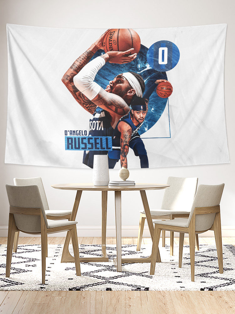 RUSSELL DANGELO RUSSELL 농구 스타 경기장 상점 기숙사 포스터 장식 배경 천 교수형 천