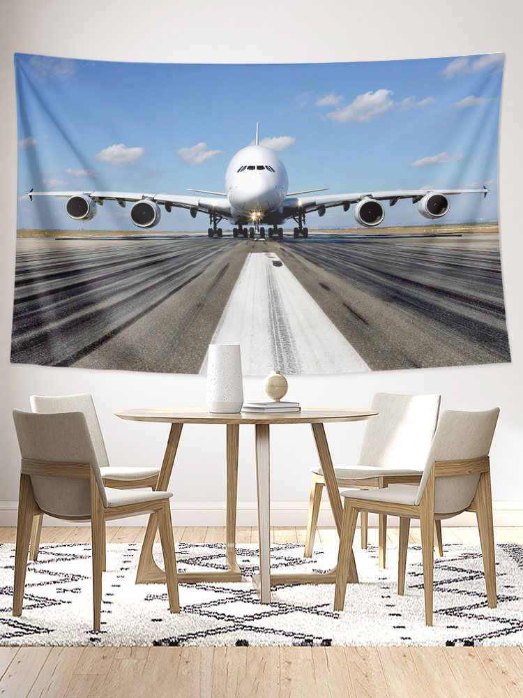 AIRBUS AIRBUS A380 항공기 여객기 주변 침실 장식 포스터 배경 벽 천으로 매달려 태피스트리 그림