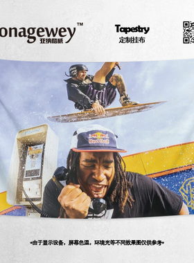 小黑Zeb Powell单板公园大跳台滑雪PRO周边写真海报墙布挂布挂毯