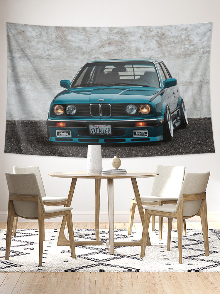 BMW M3 E30 복고풍 오래된 자동차 사진 자동차 커피 숍 장식 배경 벽 천 포스터 교수형 천 태피스트리