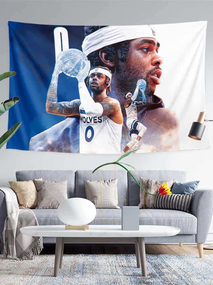 RUSSELL DANGELO RUSSELL 농구 스타 경기장 상점 기숙사 포스터 장식 배경 천 교수형 천