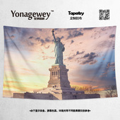 美国纽约自由女神像写真美式 卧室宿舍墙壁装 饰画背景墙布海报挂布