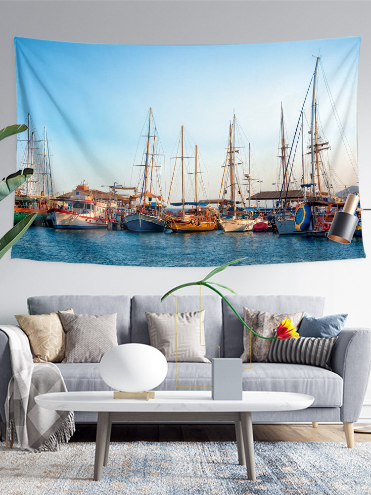 해적선 고대 항해 선박 주변 사진 포스터 크리 에이 티브 침실 룸 장식 그림 배경 벽 천으로 매달려 태피스트리