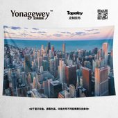 创意现代简约摩登北欧欧洲小镇欧美城市建筑装 饰海报背景墙布挂布