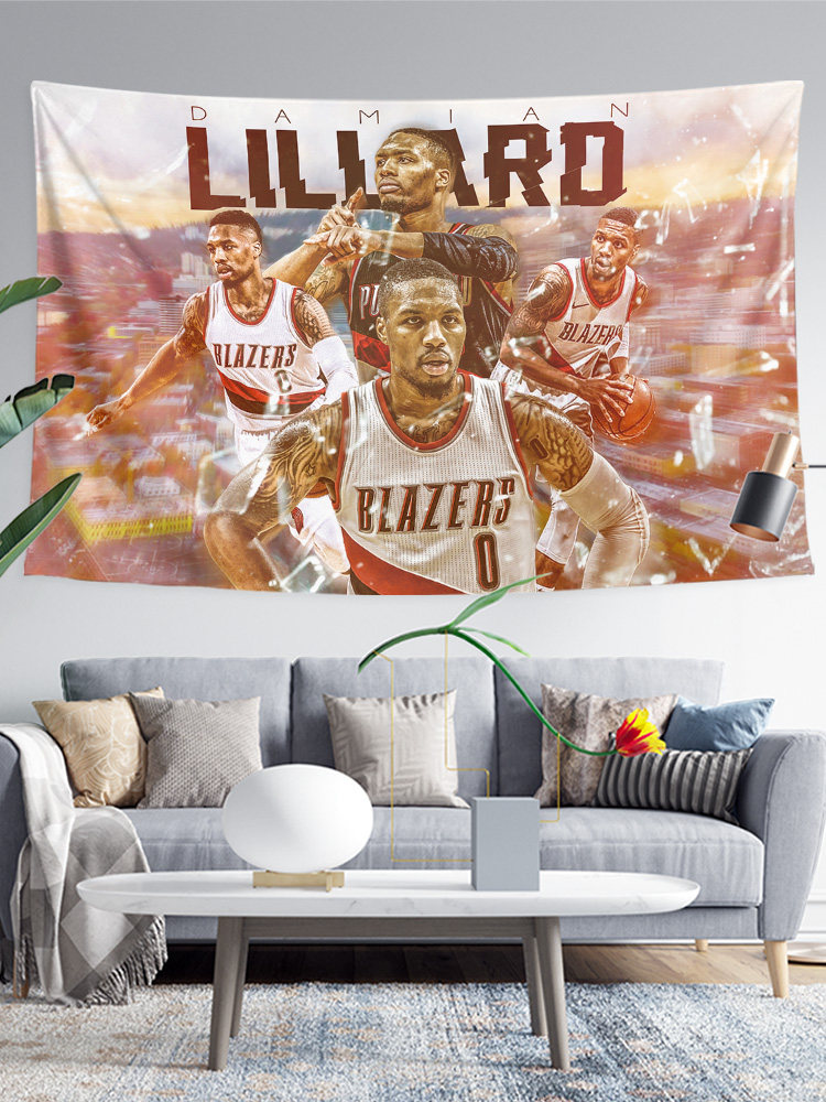 DAMIAN LILLARD LILLARD 주변 사용자 정의 장식 포스터 배경 천으로 매달려 천으로 벽 취재 태피스트리