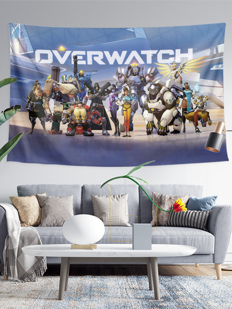 OVERWATCH 크리 에이 티브 생일 선물 주변 장식 배경 천으로 벽 천으로 포스터 태피스트리 교수형 천
