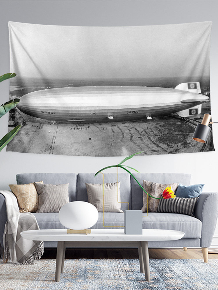 19 세기 복고풍 유럽과 미국의 비행선 비행선 주변 침실 기숙사 장식 포스터 배경 천으로 매달려 태피스트리