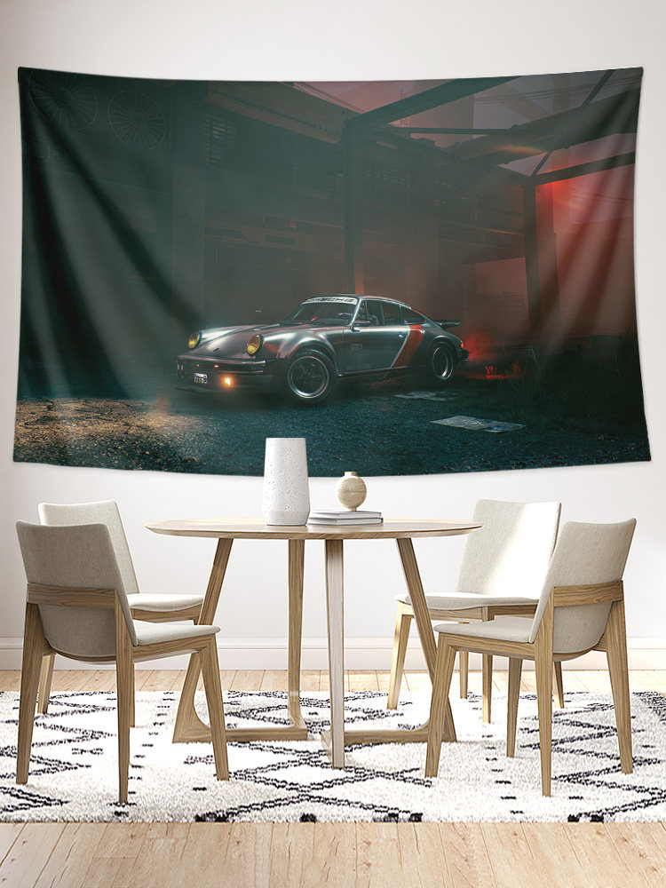 포르쉐 911 독일 클래식 복고풍 슈퍼카 자동차 장식 배경 벽 천 포스터 교수형 천 태피스트리 커튼