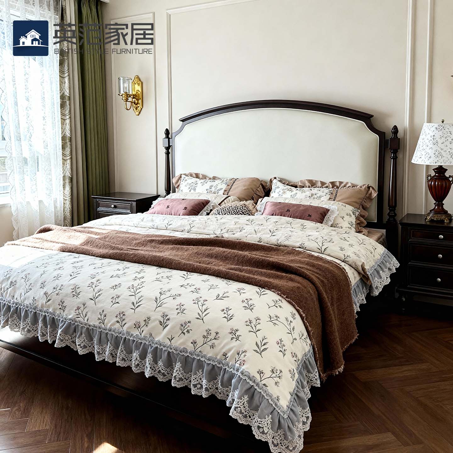 美式复古全实木床双人法式主卧床
