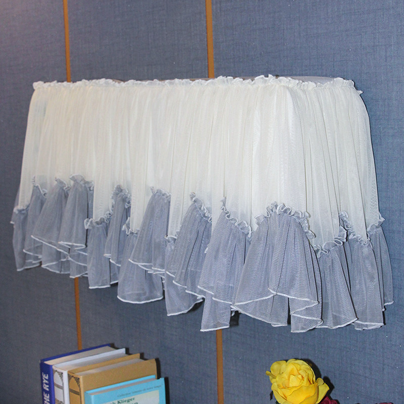 蕾丝布艺空调防尘罩挂机空调套ins法式简约开机不取防直吹 送内套